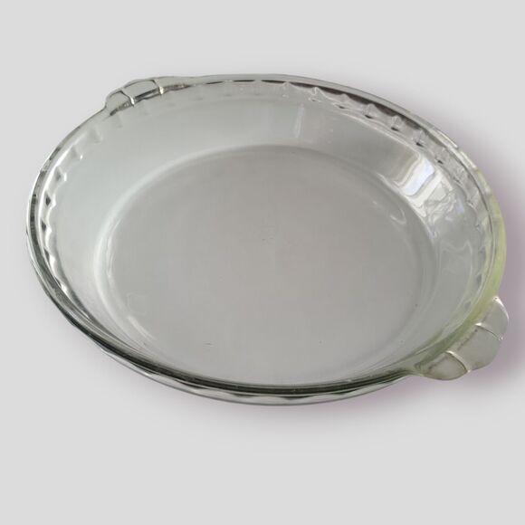 Vintage PYREX Pie Pan Clear Glass Handles #229 Made in USA 9 1/2" - Picture 1 of 4